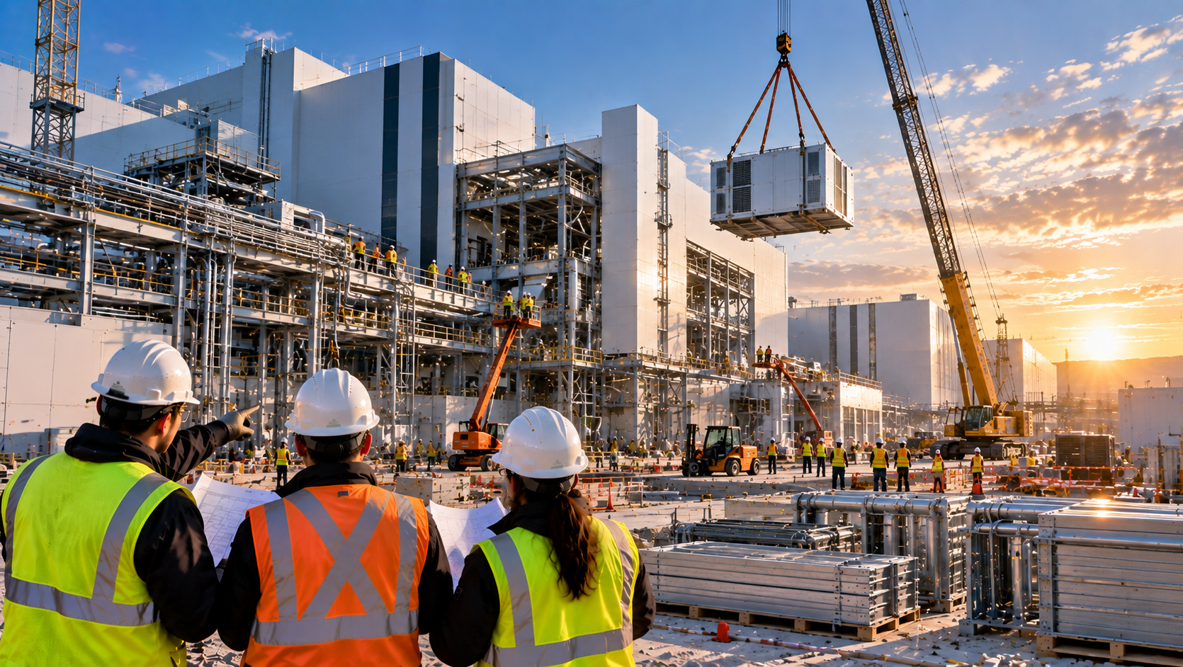 Semiconductor facility construction staffing and workforce